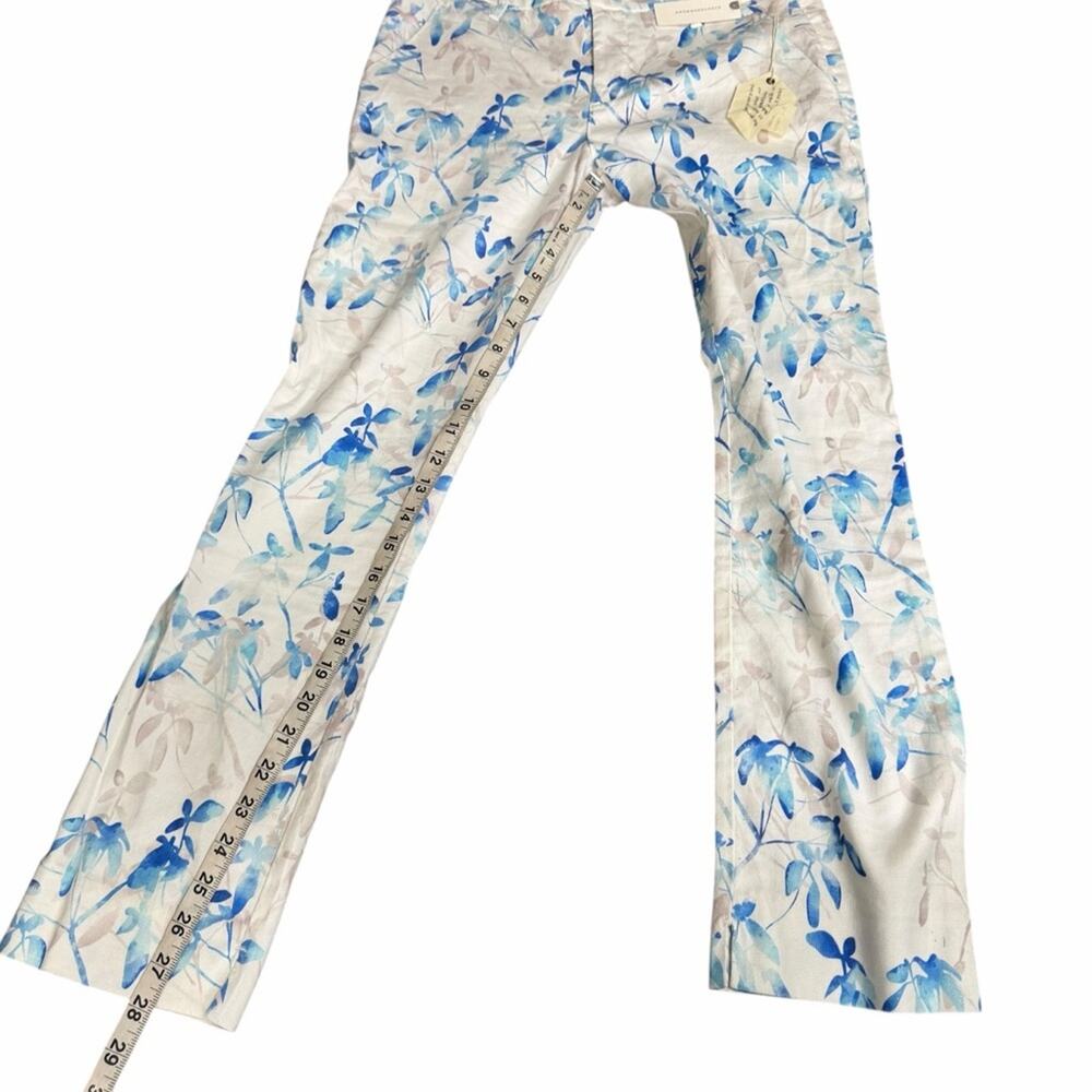 NEW Anthropologie Level 99 Linen Blend Floral Straight Leg Pants Size 28 - Picture 4 of 9